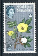 St Kitts, Nevis & Anguilla 1963-69 QEII Pictorials - 15c Sea Island Cotton Used (SG 137) - San Cristóbal Y Nieves - Anguilla (...-1980)