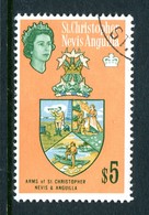 St Kitts, Nevis & Anguilla 1963-69 QEII Pictorials - $5 Coat Of Arms Used (SG 144) - San Cristóbal Y Nieves - Anguilla (...-1980)
