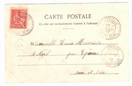 ARTONNE Puy De Dôme Carte Postale Dest EPONE Seine Et Oise 10c Mouchon Type II Ob 9 8 1902 FB84 Lautier B2 - Lettres & Documents