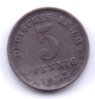 DEUTSCHES REICH 1922: 5 Pfennig, KM 19 - 5 Renten- & 5 Reichspfennig