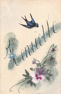 ¤¤  -  Carte Fantaisie  -  Prénom  -  HENRIETTE  -   Fleurs, Oiseau   -  ¤¤ - Prénoms