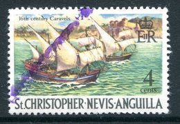 St Kitts, Nevis & Anguilla 1970-74 Pirates - 4c Portuguese Caravels Used (SG 210) - St.Cristopher-Nevis & Anguilla (...-1980)