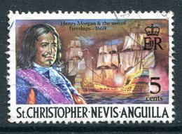 St Kitts, Nevis & Anguilla 1970-74 Pirates - 5c Henry Morgan & Fireships Used (SG 211) - St.Christopher-Nevis & Anguilla (...-1980)