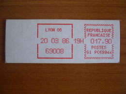 Vignette Distributeur  17.90 Lyon 08 (69) - 1969 Montgeron – Papier Blanc – Frama/Satas