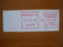 Vignette Distributeur  13.40 Montrouge (92) - 1969 Montgeron – Wit Papier – Frama/Satas