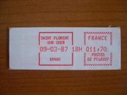 Vignette Distributeur  11.70 St Florent (18) - 1969 Montgeron – Weißes Papier – Frama/Satas
