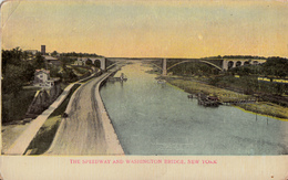 New York City - Speedway And Washington Bridge - 2 Scans - Bridges & Tunnels