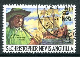 St Kitts, Nevis & Anguilla 1973-74 Pirates - New Wmk. - 6c L'Ollonois & Pirate Carrack Used (SG 273) - St.Christopher-Nevis & Anguilla (...-1980)