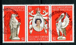 St Kitts, Nevis & Anguilla 1978 25th Anniversary Of Coronation Set Used (SG 389-391) - San Cristóbal Y Nieves - Anguilla (...-1980)