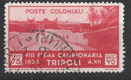 Italia - Libia - 1934 - Usato/used - Fiera Di Tripoli - Sass N. 130 - Libyen