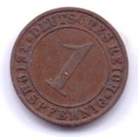 DEUTSCHES REICH 1924 J: 1 Reichspfennig, KM 37 - 1 Renten- & 1 Reichspfennig