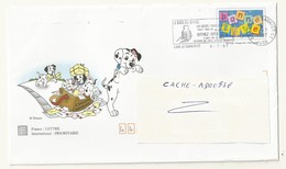 PRET A POSTER BONNE FETE REPIQUAGE  101 DALMATIENS +  FLAMME LONS LE SAUNIER DON DU SANG  LOT  436/001 - PAP:  Varia (1995-...)