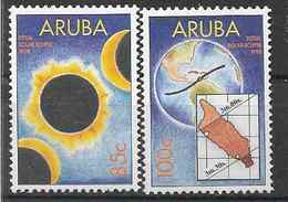 1998 Antilles Néerlandaises ARUBA 217-18** Astronomie, éclipse Du Soleil - Curaçao, Antille Olandesi, Aruba