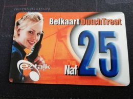 CURACAO NAF 25  BELKAART DUTCHTREAT LADY ON PHONE  EZ TALK  THIN  CARD  DIFF BACK SIDE    ** 961** - Antilles (Netherlands)