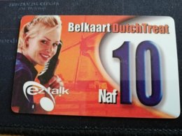 CURACAO NAF 10  BELKAART DUTCHTREAT LADY ON PHONE  EZ TALK  THICK CARD  DIFF BACK SIDE   ** 963** - Antilles (Netherlands)