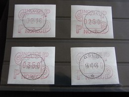 ✅ Norvege Norway ATM FRAMA 1986 -  Mi. 3, 4 Pcs (o)  [000561] - ATM/Frama Labels
