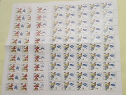 USSR Russia 1991 Sheet Barcelona 1992 Olympic Games Sports Canoe Running Soccer Football Sailing Ships Stamps Mid Folded - Kanu