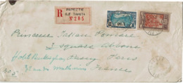 CTN62/PM - ARCHIVE PRINCESSE POMARE LETTRE RECOMMANDEE D'AOÛT 1927 - Lettres & Documents