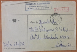 Portugal - COVER - Franchise / AVENÇA - Cancel: SPM / EPMS (1977) - Escola Militar De Electromecânica, Paço De Arcos - Briefe U. Dokumente