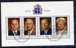 ICELAND 1994 50th Anniversary Of The Republic Block  Cancelled.  Michel Block 16 - Usados