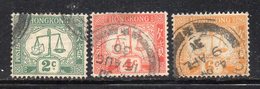 752 490 - HONG KONG 1924, Segnatasse Tre Valori Usati (M2200) - Strafport