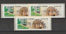 FRANCE - 3 VIGNETTES 0,51€, 0,56€ ET 0,90€ - LE SALON DU TIMBRE PARIS 2010 - 2010-... Illustrated Franking Labels