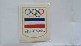 OLYMPIC GAMES STICKER LAPEL NATIONAL TEAM Presentation  SERBIA MONTENEGRO EX YUGOSLAVIA PATCH EMBLEM INSIGNIA FLICKEN - Habillement, Souvenirs & Autres