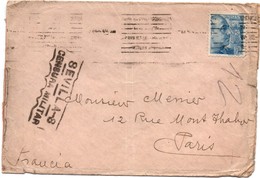 Sevilla S - Censura Militar 1940 - Lettre Pour Paris - Bolli Di Censura Nazionalista