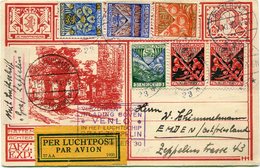 Delcampe - PAYS-BAS ENTIER POSTAL AVEC AFFR. COMPL. AVEC CACHET " VERZONDEN;;;;;;* VENLO * IN HET LUCHTSCHIP GRAF ZEPPELIN........" - Poste Aérienne