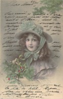 Jolie Jeune Fille Au Chapeau Et à La Branche De Houx Par Wichera Série Couleur MM Vienne Munk 202 - Wichera