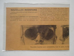 Voiture  Nouvelle Lunettes Pour Automobile    - Coupure De Presse De 1901 - Sun Glasses