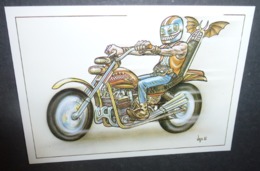 Carte Postale - Moto Harley Davidson - Dessin De Bernard Veyri - Veyri, Bernard