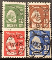 NORWAY 1928 - Canceled - Sc# 132-135 - Complete Set! - Ibsen - Gebruikt