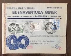 ESPAGNE, Lettre A Entete  CENSURE Par Avion Pour ALLEMAGNE. Cachet ESTAFETA  SUCURSAL Barcelona 1943 - Nationalists Censor Marks