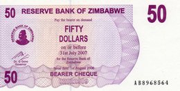 ZIMBABWE 50 DOLLARS 2006  P-41  UNC PREFIX  AB - Simbabwe
