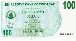 ZIMBABWE 100 DOLLARS 2006  P-42   UNC  PREFIX  AD - Simbabwe