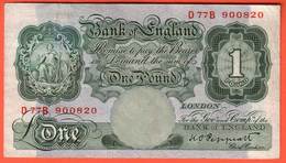 Billet ROYAUME UNI - 1 Pound ( 1948 49 ) - Pick 369a - 1 Pond