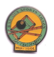 C234 Pin's Billard Huit 8 Pool Bar Des Sports Thaon Les Vosges Version Plus Rare Achat Immédiat - Biljart