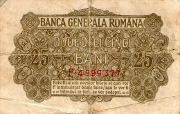 Romania 25 Bani 1917,P-M1 German Occ.WWI Banknote,as Scan - Romania