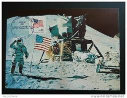 Espace Space Apollo 1er Homme Sur La Lune First Man On Moon Naposta 1981 Stuttgart Carte Maximum Maxi Card USA - Cartoline Maximum