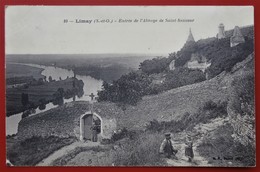 Cpa 78 LIMAY Anime Entree De L'Abbaye De Saint-Sauveur - Limay