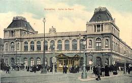 Bruxelles - Gare Du Nord (animée Colorisée 1911) - Spoorwegen, Stations