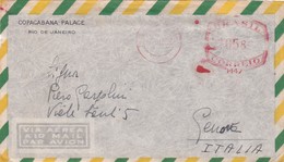 BRASILE- BUSTA VIAGGIATA BY AIR MAIL -   RIO DE JANEIRO - HOTEL COPACABANA PALACE- VIAGGIATA PER GENOVA - ITALY - Franking Labels