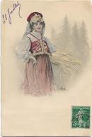 Vintage Postcard  *  Illustrateur E. Bottaro  - Femme - Costumes Nationaux - Bottaro