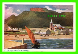 PERCÉ, QUÉBEC - MT. STE ANNE & L'ÉGLISE - ÉCRITE - ANIMÉE - - Percé