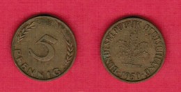 GERMANY  5 PFENNIG 1950 J (KM # 107) #5542 - 5 Pfennig