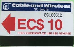 SAINTE LUCIE  -  Phonecard  -  Cable & Wireless  -  Magnétique  -  EC $ 10 - St. Lucia