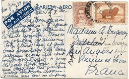 ARGENTINE CARTE POSTALE PAR AVION AIR FRANCE DEPART BUENOS AIRES 26 DIC 36 POUR LA FRANCE - Airmail