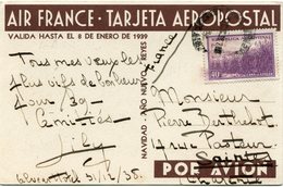 ARGENTINE CARTE POSTALE PAR AVION AIR FRANCE DEPART BUENOS AIRES 31 DIC 38 POUR LA FRANCE - Aéreo