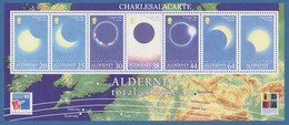 ALDERNEY AURIGNY 1999  ECLIPSE OF THE SUN M.S. PHILEX FR. OPT. SG MS 131  U.M.  N.S.C. - Alderney